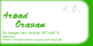 arpad oravan business card